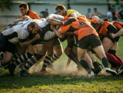 The Moscow rugby team is engaged in a challenging match against their opponents